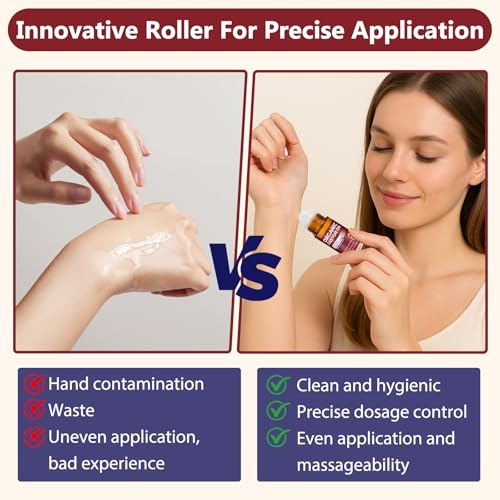 Organic Castor Oil Roll on, Castor Oil Roller Ball for Eyes, Face, Body Skin, Hair and Belly Button, Cold Pressed Unrefined, in Glass Bottle, Travel Size (1Fl Oz)
