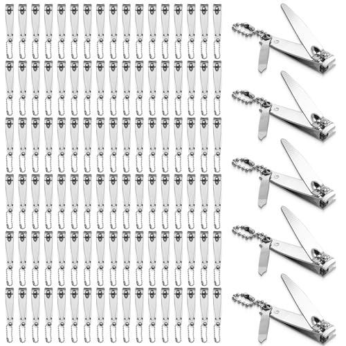 Individually Wrapped Nail Clippers in Bulk Stainless Steel Fingernail Clippers Bulk, Sturdy Thick Toenail Clippers Mini Men Women Nail Tip Cutter Trimmer for Homeless, Travel, Hotel (2 inch 200Count)