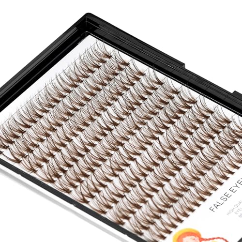 Grafting 20Roots Brown Color Makeup Cluster Eyelashes Thickness 0.07mm D Curl Individula False Eyelashes Dramatic 3D Volume Eye Lashes Extensions 10-20mm to Choose (13mm)