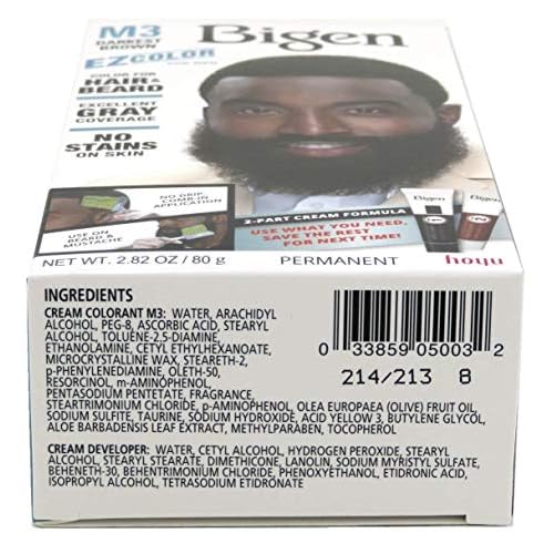 Bigen EZ Color Hair Color for Men, Darkest Brown Kit, 48 Oz, Pack of 6