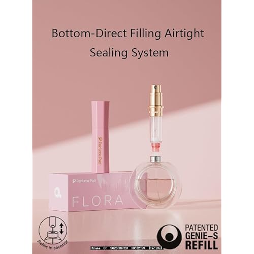 Perfume Pod Refillable Perfume Atomizer, Bottom Filling Fragrances Perfume Bottle, Mini Cologne Dispenser, Travel sized, Portable Sprayer for Women Men, Gift (FLORA01, PINK)