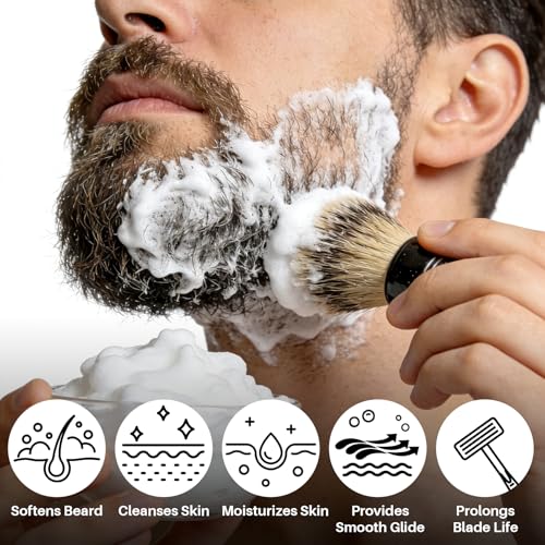 3.5oz Shaving Soap for Men - Sandalwood Shaving Soap Puck Foam Shave Cream with Shea Butter & Coconut Oil for Sensitive Skin Personal Care Products Bathroom Supplies Travel Essentials