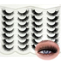 Cat Eye lashes Natural Look Short Fox Cateye Fluffy Strip Lashes Pack 3D C Curl Soft Faux Mink Fake Eyelashes