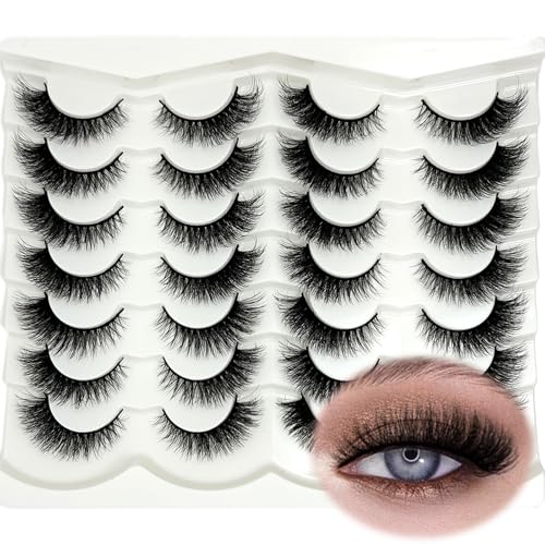 Cat Eye lashes Natural Look Short Fox Cateye Fluffy Strip Lashes Pack 3D C Curl Soft Faux Mink Fake Eyelashes