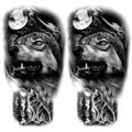 2 Sheets Realistic Animal Temporary Tattoos Stickers Forest Wolf Designs For Men Waterproof Arm Leg Fake Body Art, Gym & Parties Bold Masculine Decals