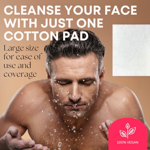 Swisspers Premium Facial Cleansing Pad, 100% Cotton, Ultra Soft, Extra Large, 50 White Pads per Reclosable Bag, 6 Bags (300 Pads Total)