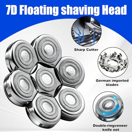 7 Head Shaver Replacement Head Shavers for Bald Men for Most Brand Men Foil Shaver Razor Universal Shaver Head,2pack