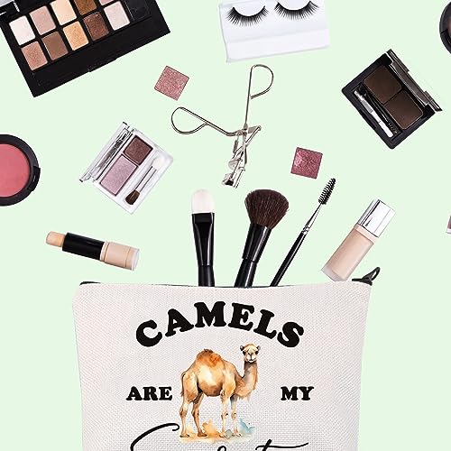 FOTAP Camels Gift Camel Lover Makeup Bag Camels Are My Spirit Animal Zipper Pouch Desert Animal Gift Desert Camels Quote Bag (CAMELS)