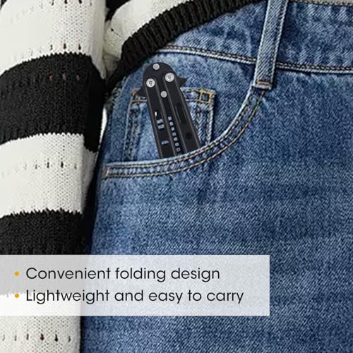 2 Pack Automatic Switch Folding Practice Combs, Stainless Steel Butterfly Comb for Hair Styling Tools
