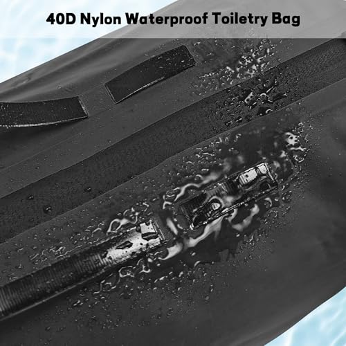 Waterproof Toiletry Bag for Travel, Zipper Styles, 40D Nylon Toiletry Organizer Bags with Shoulder Straps for Men Women, Travel Accessories£¨2 PACK,Black