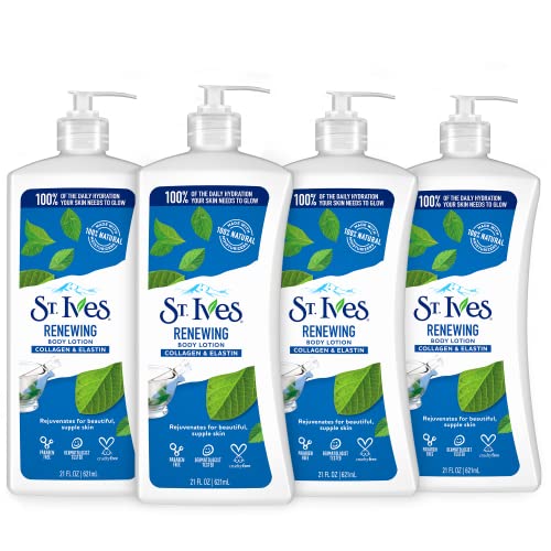 St. Ives Renewing Hand & Body Lotion Moisturizer for Dry Skin Collagen Elastin & Soothing Hand and Body Lotion Moisturizer for Dry Skin Oatmeal and Shea Butter