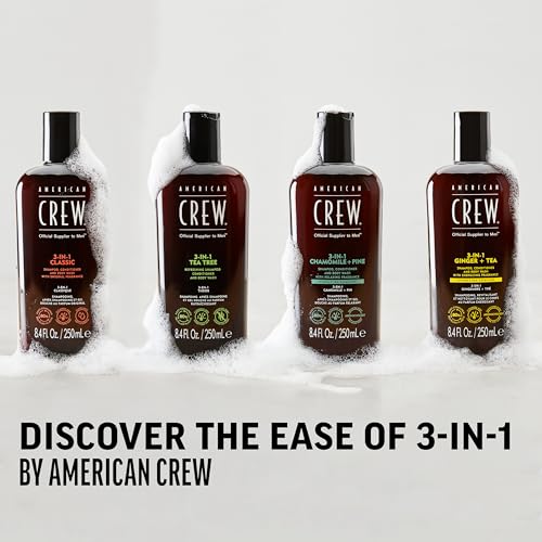 American Crew Shampoo, Conditioner & Body Wash for Men, 3-in-1, Tea Tree Scent, 33.8 Fl Oz