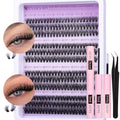 EYDEVRO Lash Clusters Kit 30D40D50D60D Lash Extension Kit Cluster Eyelash Extension Kit 10-14mm Individual Lashes Kit Cluster Lashes with Sweatproof Lash Bond and Seal Lash Tweezers