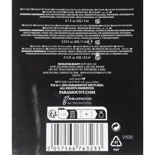 Revolution X Grease Shape Up Sandy Transformation Lip and Eye Set, 0.34 Fl Oz (Pack of 1), Black