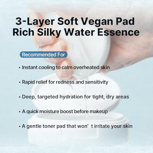 HYCICA Soothing Toner Pad | Cooling Calming Hydration for Sensitive Skin with XYLITOL, Centella, Ultra-Low Molecular Hyaluronic Acid, Vegan Fragrance-Free Korean Skincare, 70 Pads