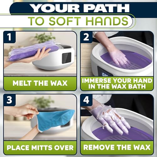 Paraffin Wax Machine for Hand and Feet ? Full Set Hand Wax Paraffin Machine 3400ml ? 110V Use Only, NOT ¬³ompatible with 220V Power | Adjustable Temperature (Two Modes) | Soft and Smooth Skin at Home