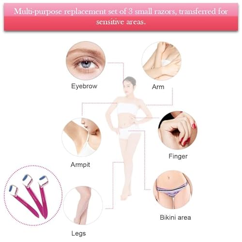 Munyee Hua Intimate Pube Hair Trimmer Set for Women with 7 Shapes, 3 Handy Razors, a Silk Storage Bag - Easy Operate Bikini Grooming Tool,Pubic Care Removal Scissors Accessories (7 pcs model set)