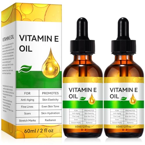 Vitamin E Oil for Face and Skin - Ultra Concentrated Pure Vitamin E Oil for Deep Moisturizing, Hair Care 2 Packs