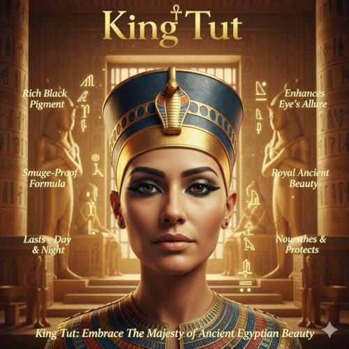 HALAL King Tut Egyptian Eyeliner Loose Powder ? Long-Lasting Dark Black Eyeliner, Smooth & Easy Application, Ideal for Bold & Dramatic Looks, HALAL Traditional Egyptian Formula for Intense Definition