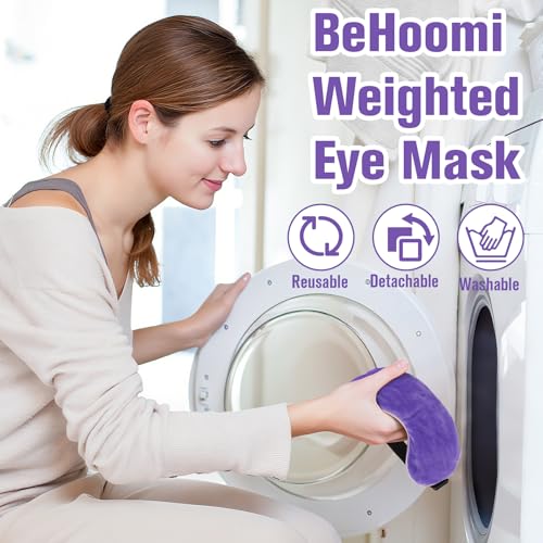 Heated Eye Mask Warm Compress for Eyes, Soothing Weighted Eye Mask for Sleeping, Microwave Moist Heating Pad Hot Compress for Eyes Relaxation, Reusable Sleep Mask for Home, Office (Purple)