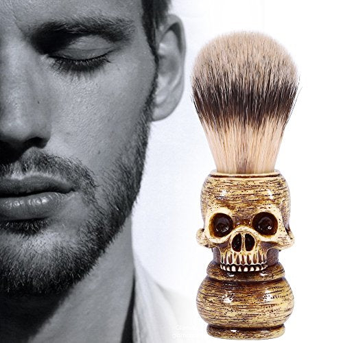 ¡¼?????????????????? ??????????¡½ Mens Skull Head Salon Beard Shaving Brush