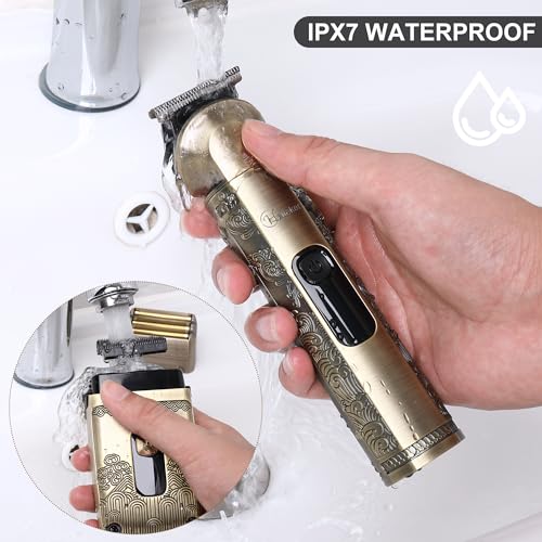 Hatteker Professional Hair Clipper Electric Razor Foil Shavers for Men Body Nose Ear Hair Grooming Kit with Triple Blades Cordless Waterproof