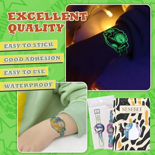 Luminous Watch Tattoos for Kids, 24PCS Kids Unicorn Glow Tattoo, Boys and Girls Glow Tattoo Stickers, Waterproof Glow Tattoo Stickers, Kids Party Favours, Birthday Party Favors Goodie Bag Fillers