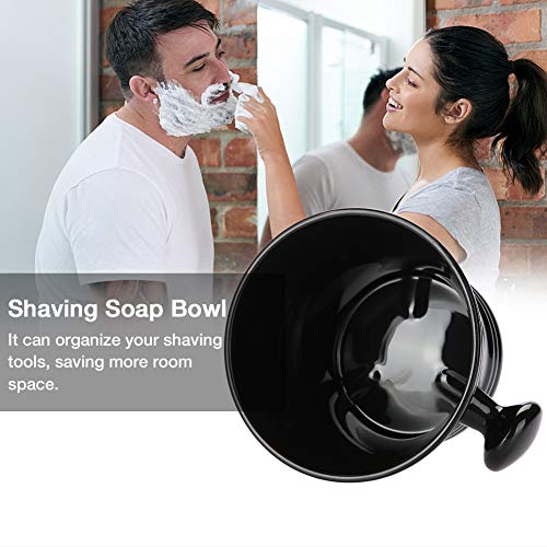 Shaving Bowl, Plastic Shaving Shave Soap Shaving Brush Set Shaving Soap Bowls Handle, Abs Men'S Shaving Foam Shaving Bowl For Shaving Soap Bowls Bowl, 11 11 8Cm(Black)