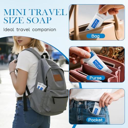 50 Pack Mini Travel Size Bar Soap Bulk,0.53 oz/15 grams Individually Wrapped Small Disposable Hotel Soap Bars Toiletries for Church,Homeless Gifts,Bathroom,Guest