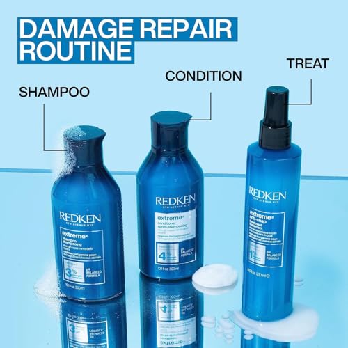 Redken Extreme Anti-Snap Anti-Breakage Leave-In Treatment For Distressed Hair - Fortifies & Helps Reduce Breakage, Infused With Proteins