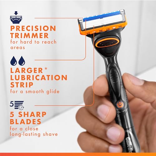 Gillette Fusion5 Power Razor Blades for Men, 5-Blade Razor Refills, 8 Count