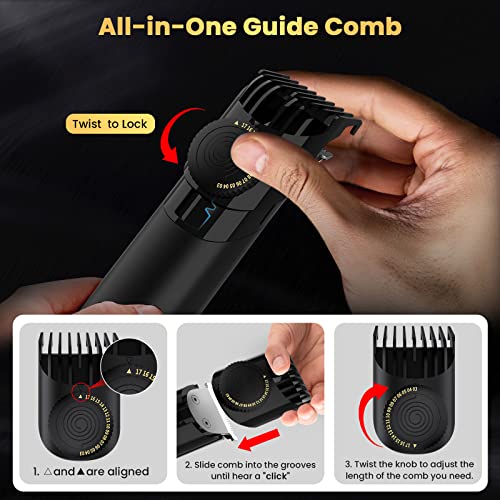 Body Trimmer for Men, Includes 2 Quick Change Trimmer Heads Electric Body Groomer Shavers