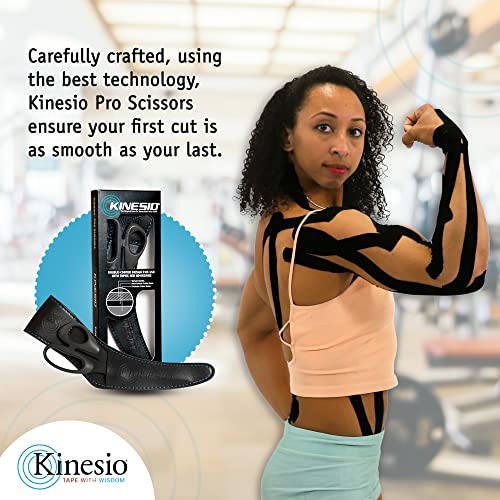 Kinesio Pro Scissors with Holster, Right Handed Bandage Scissors, for Use with Kinesio Therapeutic Elastic Tape