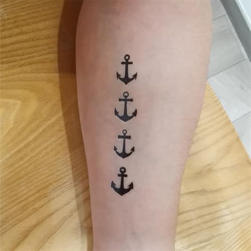 Anchor Ship Temporary Tattoo Sticker Waterproof Adult Men Women Shoulder Back Arm Body Art 15X11cm Set of 4 (SF304)
