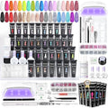 SAVILAND Hema-Free Poly Gel Nail Kit for Pretty Gift: 36 Colors Poly Gel Nail Starter Kit with Slip Solution and Mini U V Lamp Curing Light for Quick Extension Home DIY, Manicure Tools for Starter