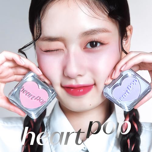 ETUDE Heart Pop Blush, Cool Lavender Cheek Color, Natural Highlight & Glossy Finish, Lightweight Formula, Compact 0.2 oz ? Lavender Snow