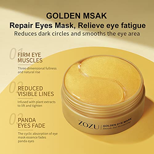 Under Eye Patches 30 Pairs- Dark Circles, Puffy Eyes Treatments?Reduce Wrinkles and Fine Lines, Hydrating and Anti-Wrinkle Effect Under-Eye Patches with Hyaluronic Acid and Collagen (24K Gold)