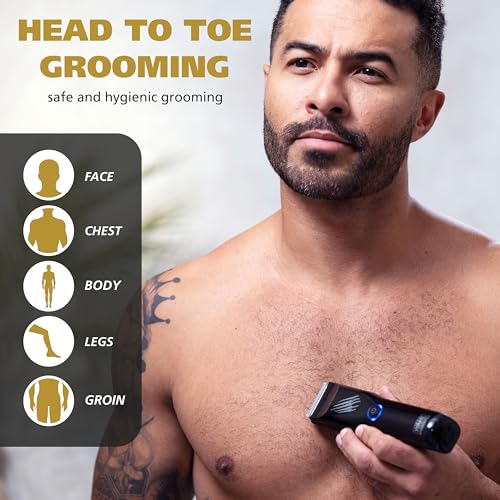 Wahl Manscaper Grizzly Rechargeable Groin & Body Hair Trimmer for Men ? Extra Wide Stainless Steel Blade, Waterproof Wet/Dry Mens Body Shaver, 120-Minute Runtime, USB Charging ? Model 3026572