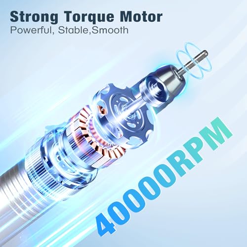 Nail Drill Professional, HoMove 2-in-1 40,000 RPM Cordless Nail Drill Rechargeable, Powerful Efile Nail Drills for Gel Dip Acrylic Nails/ Nail Art Salon/ Home Use