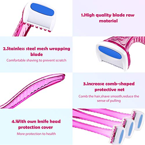 Honoson 30 Pieces Bikini Razors Bikini Trimmer for Women Small Disposable Travel Accessories Armpit Hair Removal Beauty for Body Cosmetic Tool(Light Pink, Light Yellow, Light Blue)