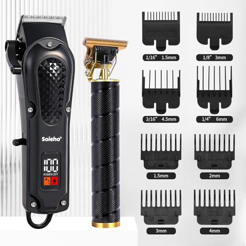 Professional Hair Clipper and Shaver Set, Hair Clippers for Men, T-Shaped Sideburn Trimmers, Cordless Hair Clippers and Shaving Kit.