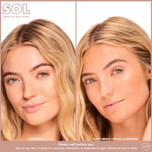 ColourPop Sol Liquid Sun Glow Drops - Buildable Face & Body Bronzer Drops - Glowy Summer Makeup Enriched with Niacinamide & Peptides for Radiant, Healthy-Looking Skin (1.11 oz)