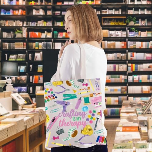 WZMPA Crafting Survival Kit Crafter Gifts Crafting Is My Therap Scrapbooking Makeup Zipper Pouch Bag Crafting Merchandise (Crafting Therapy-T)