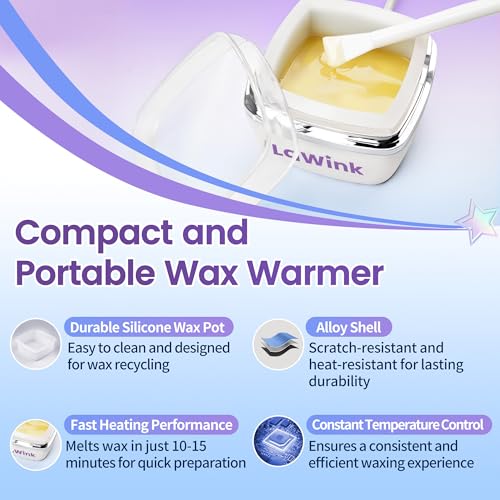 Nose Wax Kit Men,Portable Ear Nose Hair Waxing Kit, with 100g Wax, Mini Waxing Warmer Travel Waxing Warmer for Hair Removal, Silicone Pots, Usb Rapid Heating, Painless