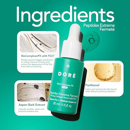 Dore - Peptides Extreme Fermet? Collagen Firming Serum (30ml), Peptide Serum for Anti-aging, Facial Serum with Peptides, Overnight Face Serum for Wrinkle Reduction with Hydration, Women's Skincare