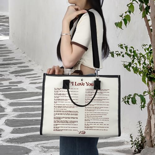 BWWKTOP Singer Album Canvas Tote Bag Singer Fans Gift Song Lyrics inspired Shoulder Bag For Women