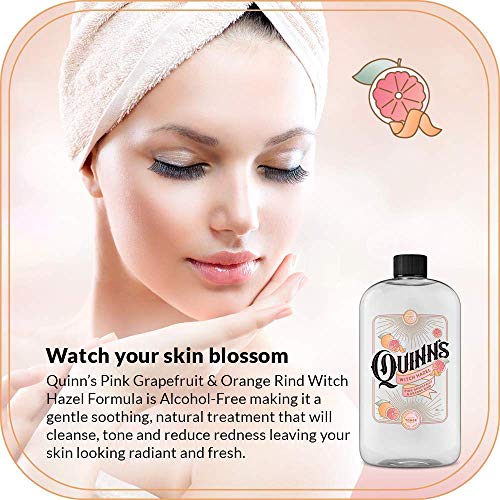 Quinn's Pure Castile Organic Peppermint Liquid Soap 32 oz Alcohol Free Pink Grapefruit and Orange Rind Witch Hazel with Aloe Vera 16oz