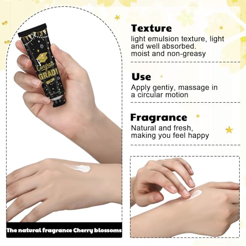 Loopeer 24 Pcs Class of 2026 Graduation Hand Cream Bulk Gifts Set Double-sided Design Graduation Hand Lotions Congrats Grad Party Favors for College and High School Graduates