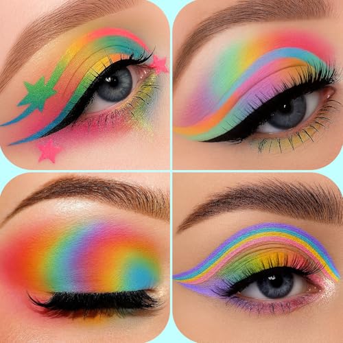 UCANBE Colorful Matte Makeup Eyeshadow Palette, 15 Shades Vibrant MACARON Pastel Eye Shadow Pallet, High Pigmented Blendable Rainbow Make Up Plattet Kit - Mint Candy