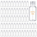 Mimorou 150 Pcs 1oz Travel Bottles Bulk for Toiletries Clear Small Travel Size Bottles Bulk Refillable Empty Containers for Shampoo Lotion Liquid Body Soap Cream Toiletries